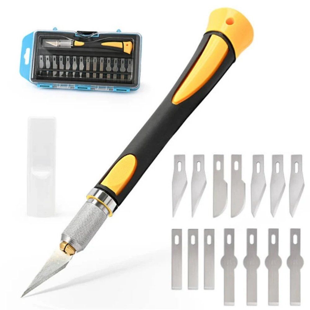 סט סכין עם מגוון להבים לחיתוך מדוייק