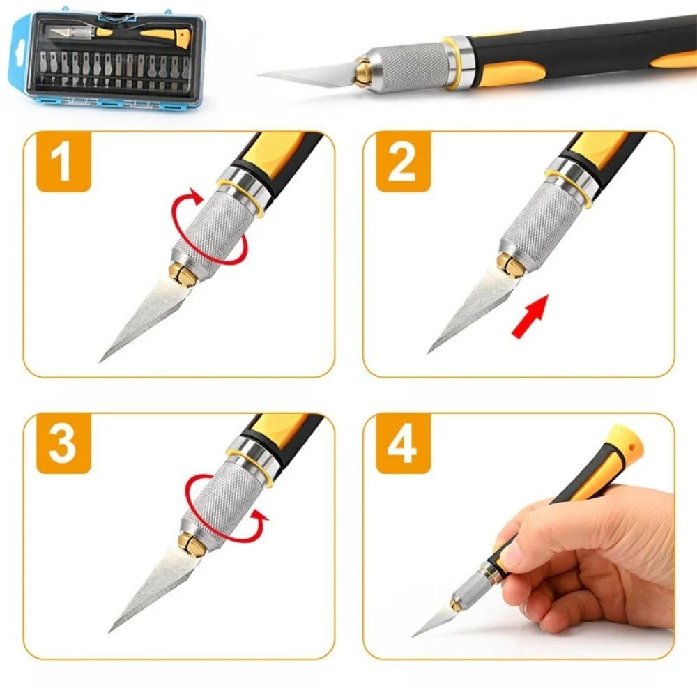 סט סכין עם מגוון להבים לחיתוך מדוייק – תמונה 2