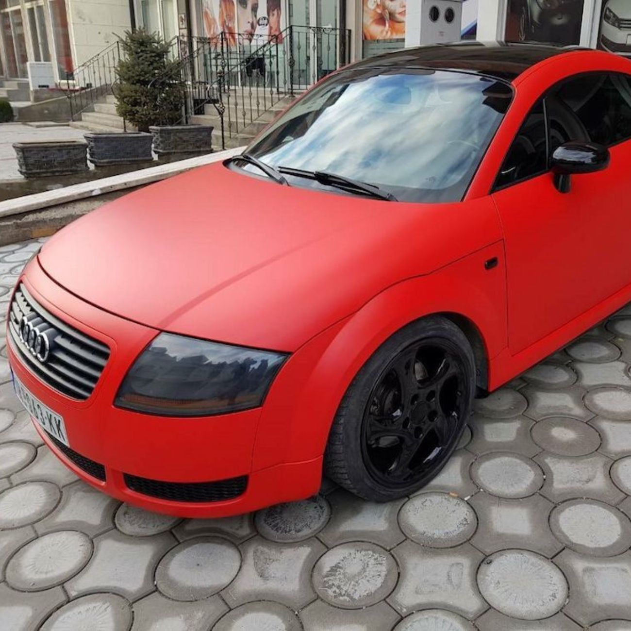 ציפוי ויניל מט אדום מטר 1 - Kpmf – תמונה 2